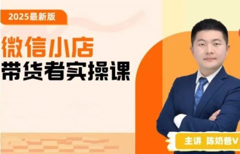 陈奶爸2025新版原创微信小店带货者实操课,教你微信开小店_拾壹资源网