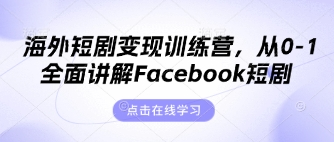 昕月老师·海外短剧变现训练营,从0-1全面讲解Facebook短剧_拾壹资源网