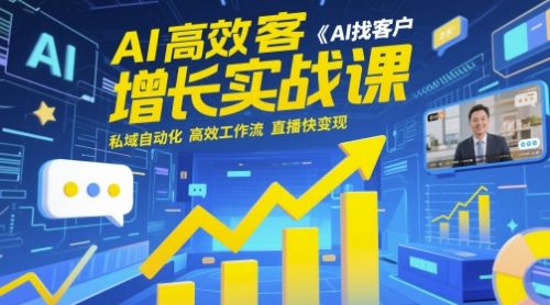 AI高效获客增长实战课，AI找客户 私域自动化 高效工作流 直播快变现_拾壹资源网