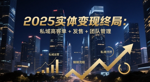 2025实体变现终局：私域高客单+发售+团队管理_拾壹资源网