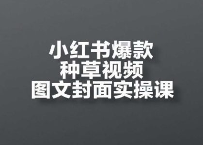 小红书爆款种草视频图文封面实操课,开店、选品、引流、变现全流程_拾壹资源网