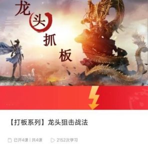 【打板系列】龙头狙击战法_拾壹资源网