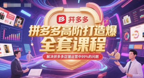 大海-拼多多高阶打造爆款全套课程,解决拼多多店铺运营中99%的问题_拾壹资源网