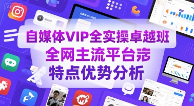自媒体VIP全实操卓越班，全网主流平台特点优势分析_拾壹资源网