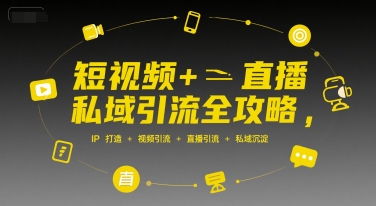 短视频+直播私域引流全攻略，IP打造 +视频引流 +直播引流 +私域沉淀_拾壹资源网