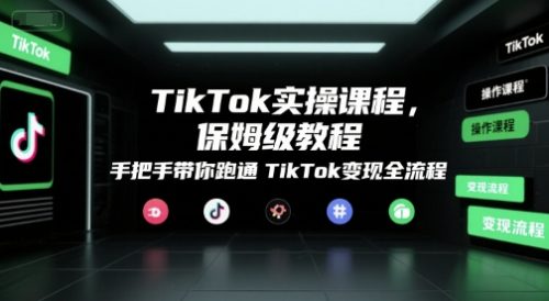 倪楠TikTok实操课程，保姆级教程，手把手带你跑通TikTok变现全流程_拾壹资源网