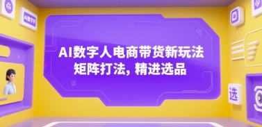 AI数字人电商带货新玩法,矩阵打法,精进选品_拾壹资源网