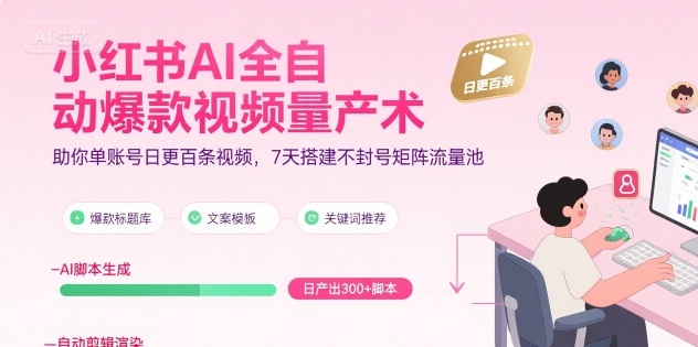 图片[1]_超哥小红书AI全自动爆款视频量产术，助你单账号日更百条视频，7天搭建不封号矩阵流量池