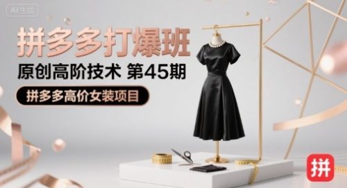 叮当会拼多多打爆班原创高阶技术第45期，拼多多高价女装项目_拾壹资源网