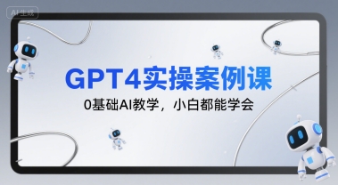 GPT4实操案例课，0基础AI教学，小白都能学会_拾壹资源网