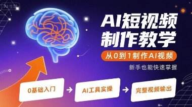AI短视频制作教学,从0到1制作AI视频_拾壹资源网