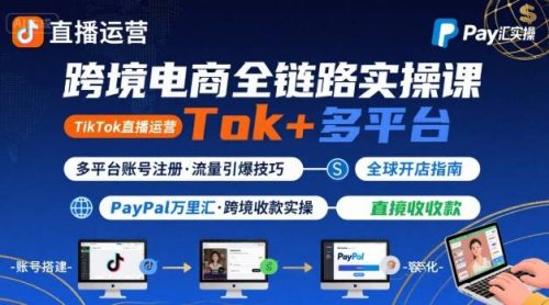 跨境电商线上课,TikTok 直播运营 + 多平台账号注册 + PayPal 万里汇实操教程_拾壹资源网