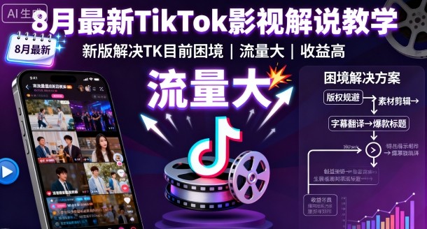 图片[1]_8月最新TikTok影视解说教学，新版解决TK目前困境，流量大，收益高
