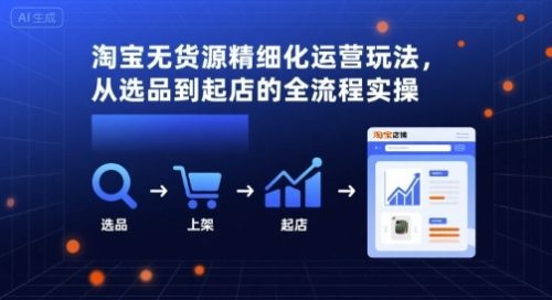 淘宝无货源精细化运营玩法，从选品到起店的全流程实操_拾壹资源网