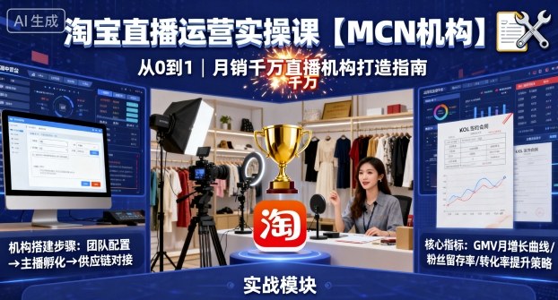 图片[1]_淘宝直播运营实操课【MCN机构】，从0到1做一家月销千W的直播机构