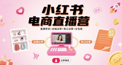 图片[1]_小红书电商直播营，直播带货+店铺运营+笔记运营=全电商