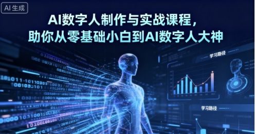 AI数字人制作与实战课程，助你从零基础小白到AI数字人大神_拾壹资源网