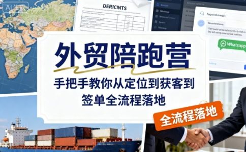 外贸陪跑营,手把手教你从定位到获客到签单全流程落地_拾壹资源网