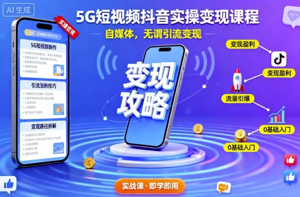图片[1]_5G短视频抖音实操变现课程，自媒体，无谓引流变现