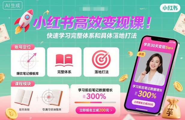 图片[1]_小红书高效变现课，普通人也能引爆小红书快速学习小红书完整体系和具体落地打法