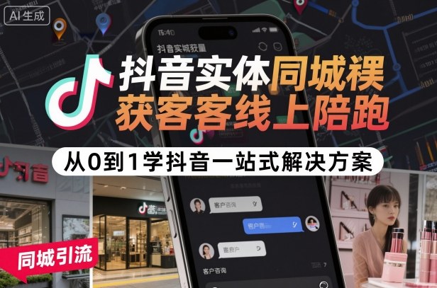 图片[1]_抖音实体同城获客线上陪跑，从0到1学抖音一站式解决方案