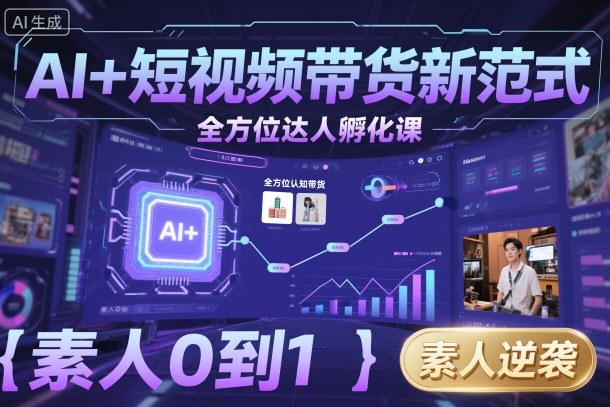 图片[1]_AI+短视频带货新范式全方位达人孵化课，素人也可以从0到1，全方位认知短视频带货