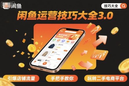 闲鱼运营技巧大全3.0，引爆店铺流量，手把手教你玩转二手电商平台_拾壹资源网