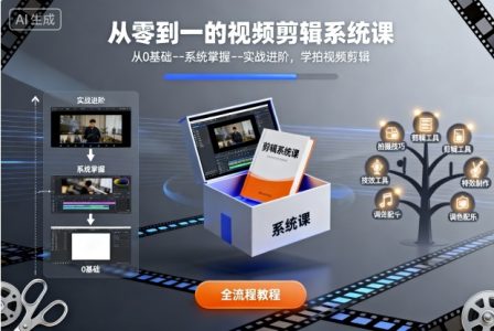 从零到一的视频剪辑系统课,从0基础–系统掌握–实战进阶,学拍视频剪辑_拾壹资源网