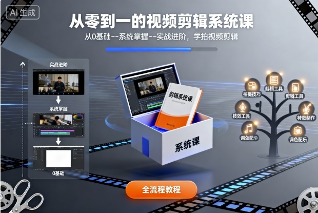 图片[1]_从零到一的视频剪辑系统课，从0基础–系统掌握–实战进阶，学拍视频剪辑
