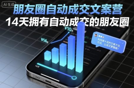 朋友圈自动成交文案营，14天拥有自动成交的朋友圈_拾壹资源网