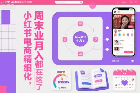 小红书电商精细化运营全流程，周末副业月入1W+，全套方法都在这了_拾壹资源网