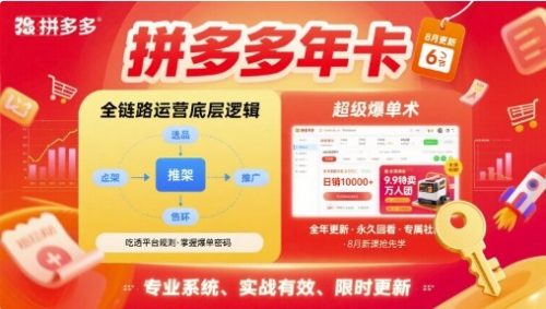 拼多多年卡【更新10月】拼多多全链路运营底层逻辑，超级爆单术_拾壹资源网
