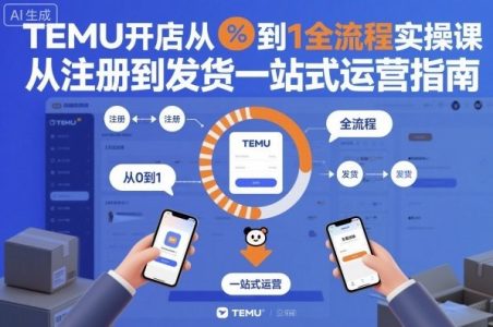 TEMU开店从0到1全流程实操课,从注册到发货一站式运营指南_拾壹资源网