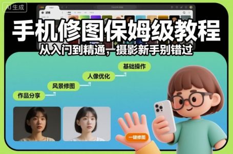 手机修图保姆级教程，从入门到精通，摄影新手别错过_拾壹资源网