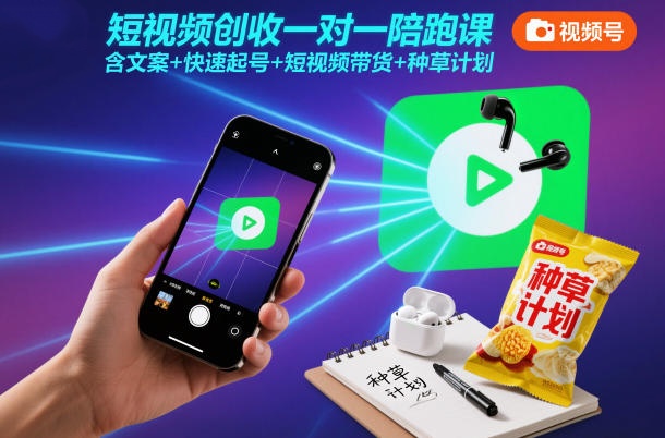 图片[1]_短视频创收一对一陪跑课，含文案+快速起号+短视频带货+种草计划