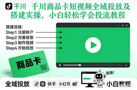千川商品卡短视频全域投放及搭建实操,小白轻松学会投流教程_拾壹资源网