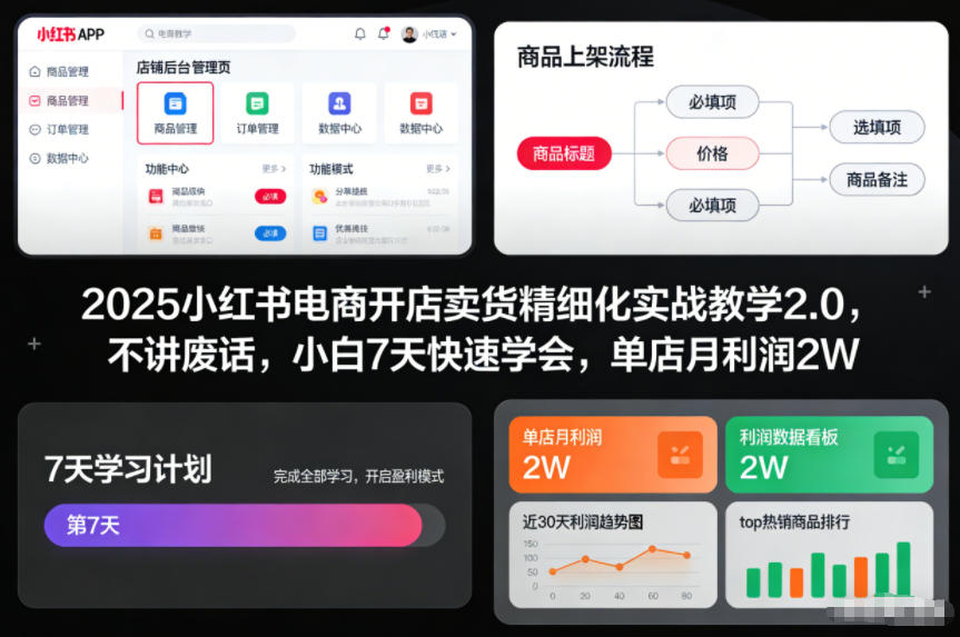 图片[1]_2025小红书电商开店卖货精细化实战教学2.0，不讲废话，小白7天快速学会，单店月利润2W