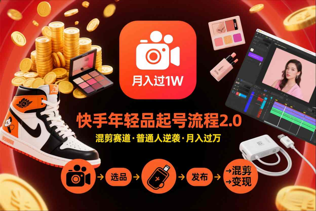 图片[1]_快手短视频带货年轻品起号流程2.0，快手年轻品混剪赛道，普通人也能月入过1W