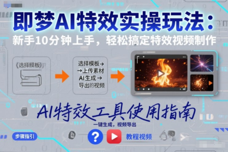 即梦AI特效实操玩法：新手10分钟上手，轻松搞定特效视频制作_拾壹资源网