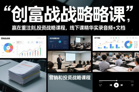 创富战略课，赢在重注时刻，营销和投资战略课程，线下课精华实录音频+文档_拾壹资源网