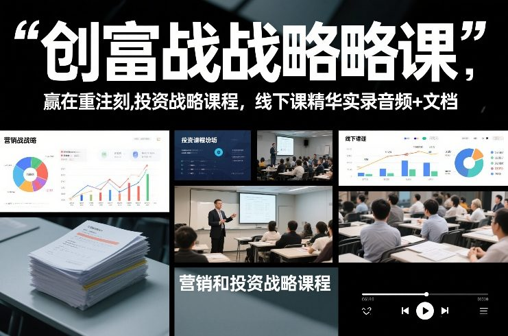 图片[1]_创富战略课，赢在重注时刻，营销和投资战略课程，线下课精华实录音频+文档