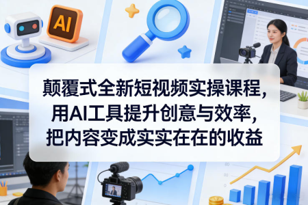 颠覆式全新短视频实操课程，用AI工具提升创意与效率，把内容变成 ...