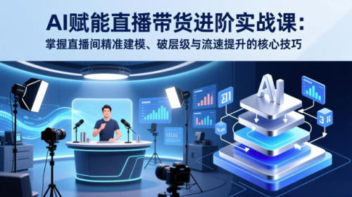 AI赋能直播带货进阶实战课：掌握直播间精准建模、破层级与流速提升的核心技巧_拾壹资源网