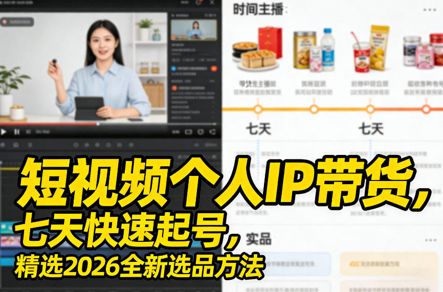 图片[1]_个人IP带货新人起号加选品速成，短视频个人IP带货，精选2026全新选品方法