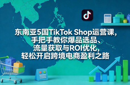 东南亚5国TikTok Shop运营课，手把手教你爆品选品、流量获取与ROI优化，轻松开启跨境电商盈利之路_拾壹资源网