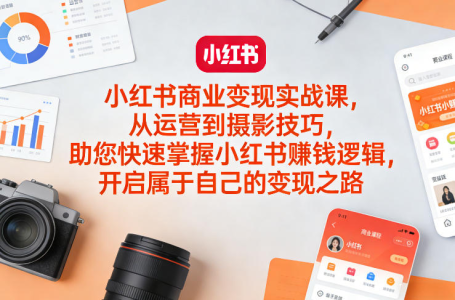 小红书商业变现实战课，从运营到摄影技巧，助您快速掌握小红书賺钱逻辑，开启属于自己的变现之路_拾壹资源网