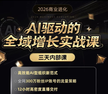 安先生-AI驱动的全域增长实战课_拾壹资源网