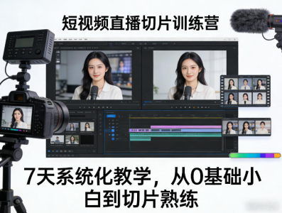 胡说老王-短视频直播切片训练营，7天系统化教学，从0基础小白到切片熟练_拾壹资源网