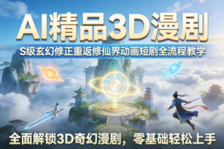 图片[1]_AI精品3D漫剧S级玄幻修正重返修仙界动画短剧全流程教学，全面解锁3D奇幻漫剧，零基础轻松上手