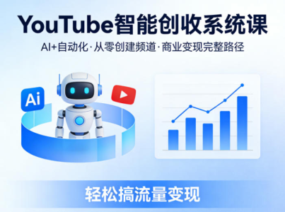 YouTube智能创收系统课，AI+自动化，从零创建YouTube频道并实现商业变现的完整路径，轻松搞流量变现_拾壹资源网